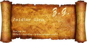 Zeidler Gina névjegykártya